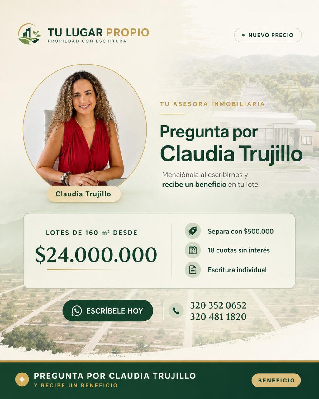 Claudia Trujillo, asesora inmobiliaria