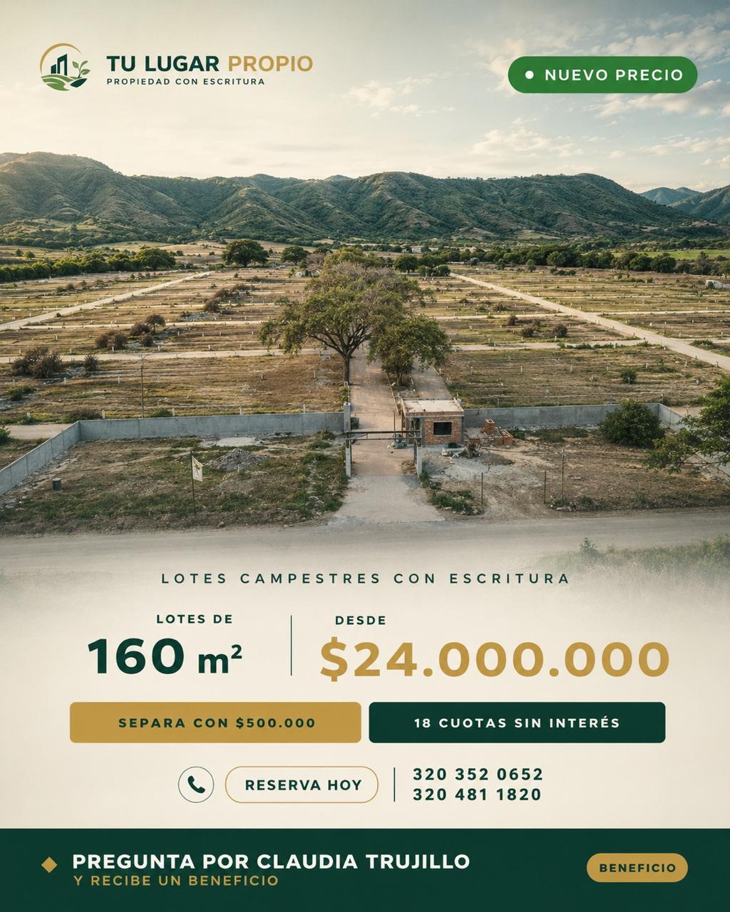 Lotes campestres desde 160 metros cuadrados